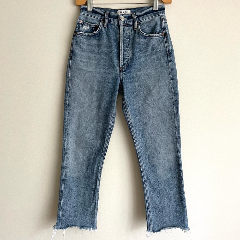 AGOLDE Riley High Rise Straight Crop Jean in Emulsion (Hemmed/Flawed)